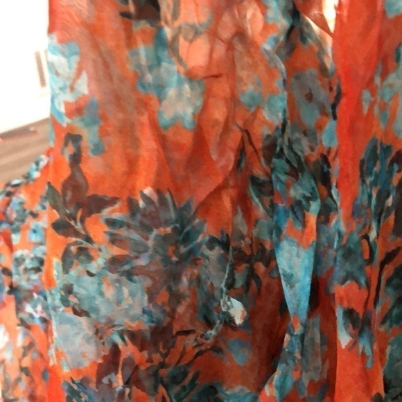 Caroline Constas Vivian Silk Gown  Wrap Multicolor L - Picture 14 of 15
